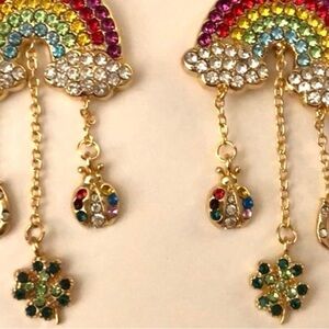 BaubleBar Rainbow Crystal Chandelier Earrings